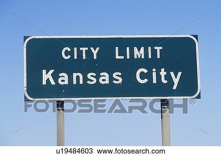 Stock Image - A sign that reads City Limit Kansas City. Fotosearch