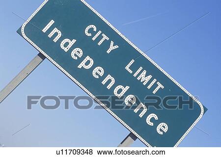 Stock Photo - A sign that reads “City Limit Independence”. Fotosearch