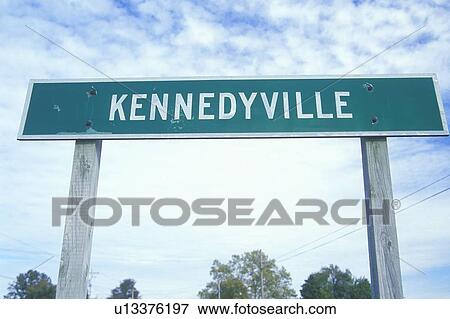 A sign that reads “Kennedyville” View Large Photo Image Stock Photo - A sign that reads “Kennedyville”. Fotosearch