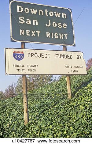 Stock Photo - “Downtown San Jose” sign, San Jose, Silicon Valley. Fotosearch