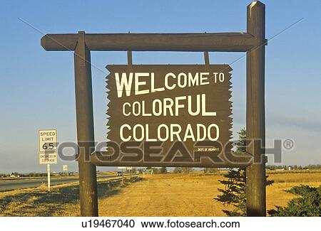 Stock Image - Welcome to Colorado Sign. Fotosearch