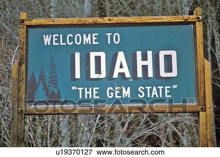 Welcome to Idaho Sign View Large Photo Image Stock Photo - Welcome to Idaho Sign. Fotosearch