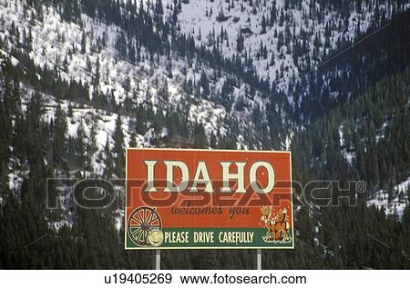 Welcome to Idaho Sign View Large Photo Image Stock Photo - Welcome to Idaho Sign. Fotosearch