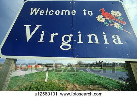 Stock Image - Welcome to Virginia Sign. Fotosearch