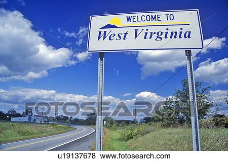 Welcome to West Virginia Sign View Large Photo Image Stock Photo - Welcome to West Virginia Sign. Fotosearch