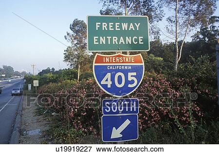 A sign for the 405 San Diego freeway entrance View Large Photo Image Stock Photo - A sign for the 405 San Diego freeway entrance. Fotosearch