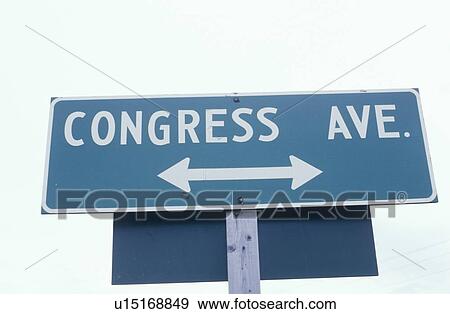 Stock Photo - A sign that reads “Congress Ave. ”. Fotosearch