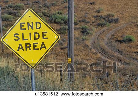 A sign that reads “ End Slide Area” View Large Photo Image Stock Image - A sign that reads “ End Slide Area”. Fotosearch