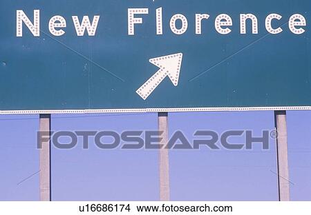 A sign that reads “New Florence” View Large Photo Image Picture - A sign that reads “New Florence”. Fotosearch