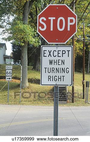 Stock Photo - A vertical stop sign. Fotosearch