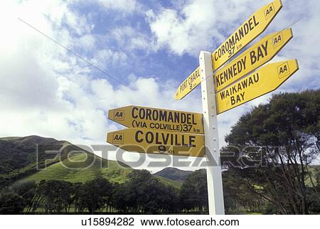 Rustic directional sign near Waikawau in New Zealand View Large Photo Image Stock Image - Rustic directional sign near Waikawau in New Zealand. Fotosearch