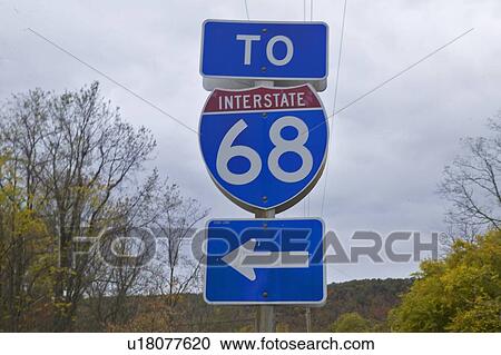 To interstate Highway 68 with arrow pointing, Western Maryland View Large Photo Image Stock Image - To interstate Highway 68 with arrow pointing, Western Maryland. Fotosearch