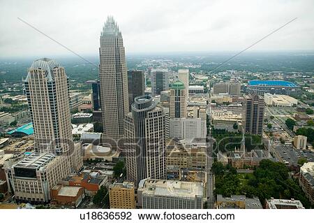 Stock Image - Aerial view of Charlotte. Fotosearch