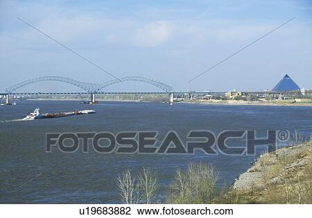 Barge on Mississippi River with Bridge and Memphis View Large Photo Image Stock Image - Barge on Mississippi River with Bridge and Memphis. Fotosearch