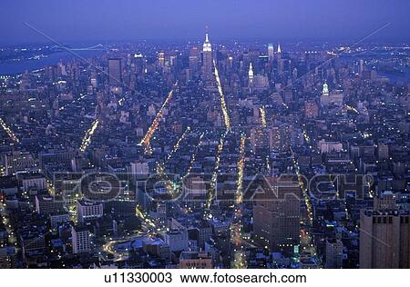 Manhattan at night from above View Large Photo Image Stock Image - Manhattan at night from above. Fotosearch