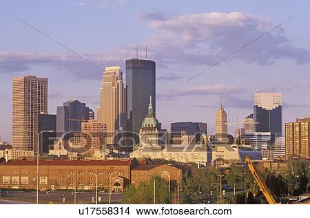 Picture - Minneapolis skyline. Fotosearch