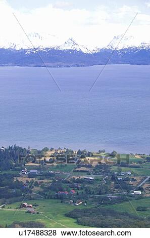 Stock Photo - Skyline Drive view of Kachemak Bay and Kenai Mountains. Fotosearch