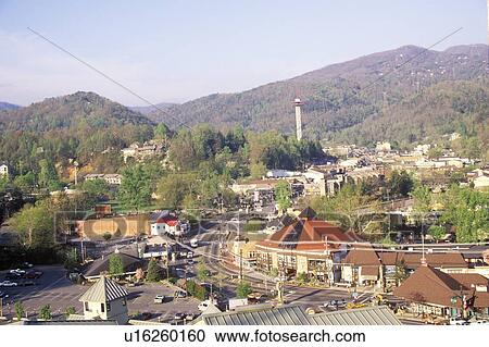 Stock Image - Skyline of Gatlinburg. Fotosearch