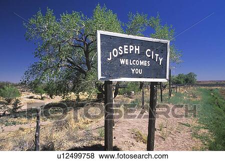 Stock Photo - A sign that reads “Joseph City”. Fotosearch