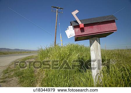 Red box with mail displayed View Large Photo Image Stock Photo - Red box with mail displayed. Fotosearch
