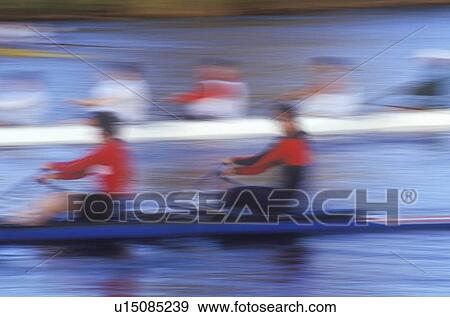 Blurred motion image of rowers View Large Photo Image Stock Photo - Blurred motion image of rowers. Fotosearch