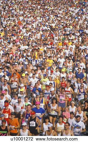 Crowd of Marathon runners View Large Photo Image Stock Image - Crowd of Marathon runners. Fotosearch