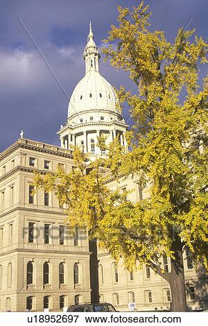 Stock Photo - State Capitol of Michigan, Lansing. Fotosearch