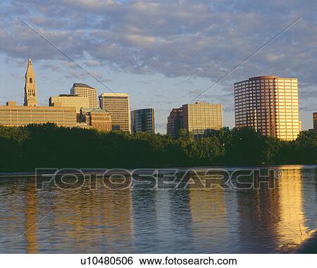 Hartford skyline at sunrise View Large Photo Image Stock Photograph - Hartford skyline at sunrise. Fotosearch