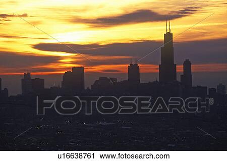 John Hancock Building towers above Chicago Skyline at Sunrise View Large Photo Image Stock Image - John Hancock Building towers above Chicago Skyline at Sunrise. Fotosearch