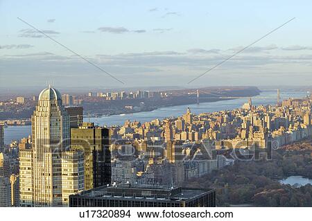 Panoramic views of New York City and Hudson River at sunset View Large Photo Image Picture - Panoramic views of New York City and Hudson River at sunset. Fotosearch