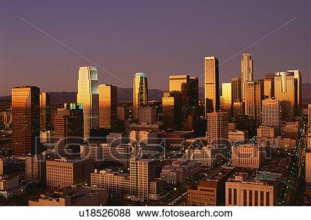 Abstract image of downtown Los Angeles at sunset View Large Photo Image Stock Photo - Abstract image of downtown Los Angeles at sunset. Fotosearch