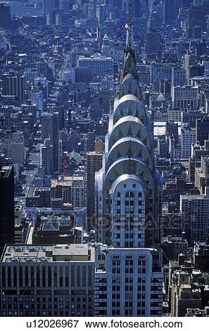 Aerial view of Chrysler Building View Large Photo Image Stock Photo - Aerial view of Chrysler Building. Fotosearch