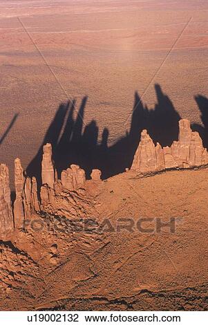 Stock Image - Aerial View of Monument Valley at Sunset. Fotosearch