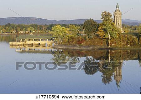 Picture - Champlain Memorial and Lighthouse at Crown Point. Fotosearch