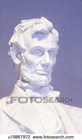 Stock Image - Close up of the Lincoln Memorial sculpture. Fotosearch