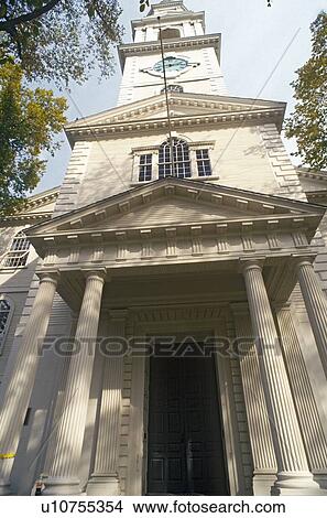 Picture - Entrance to church. Fotosearch