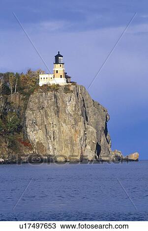 Stock Image - Lighthouse in the Split Rock Lighthouse State Park. Fotosearch
