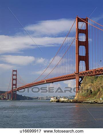 Stock Photo - View of Golden Gate Bridge Marin Gateway Park. Fotosearch