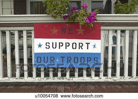 A rural house with We Support Our Troops sign View Large Photo Image Stock Photo - A rural house with We Support Our Troops sign. Fotosearch