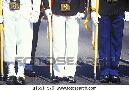 Stock Photo - Legs of Soldiers and Sailors, Desert Storm Victory Parade. Fotosearch