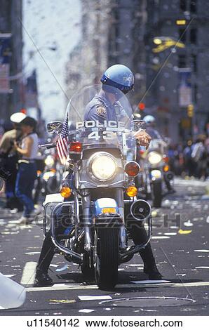 Motorcycle Cop, New York City View Large Photo Image Stock Image - Motorcycle Cop, New York City. Fotosearch