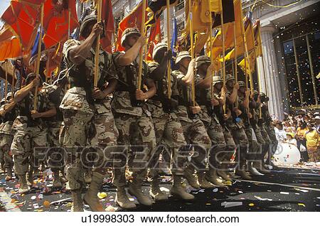 Soldiers Marching with Flags View Large Photo Image Stock Image - Soldiers Marching with Flags. Fotosearch