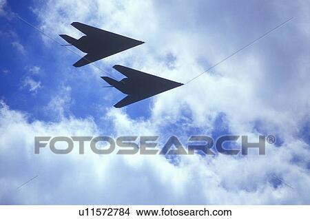 Picture - Two Stealth Bombers in Flight. Fotosearch