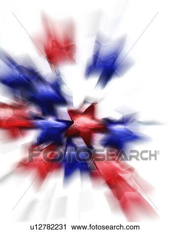 Clip Art - bursting red and blue stars. Fotosearch
