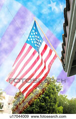 flag with white house background View Large Illustration Stock Illustration - flag with white house background. Fotosearch