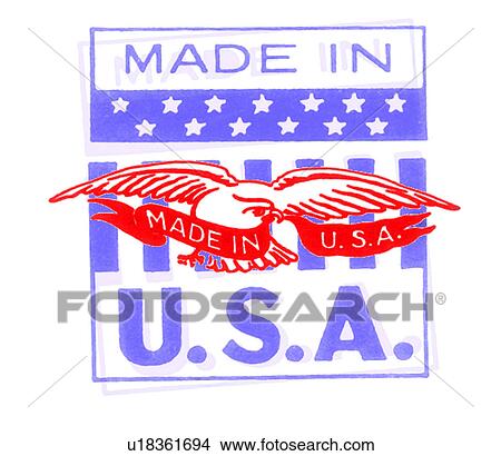 made in U. S. A and eagle View Large Illustration Stock Illustration - made in U. S. A and eagle. Fotosearch