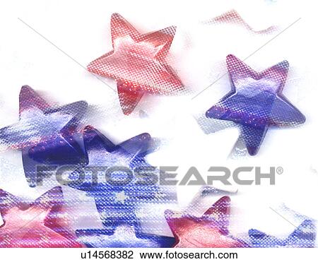 Drawing - red and blue stars. Fotosearch