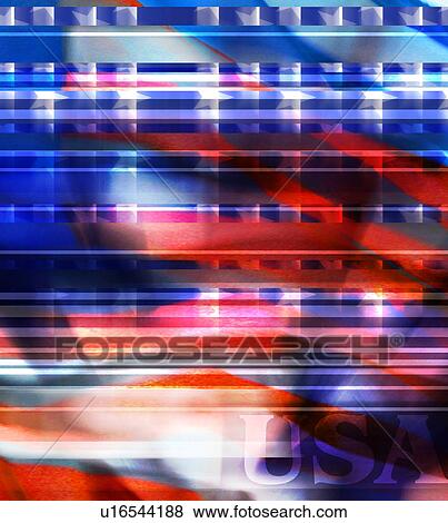 Stock Illustration - U. S. A with patriotic colors. Fotosearch
