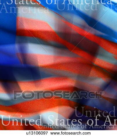 Stock Illustration - united states with flag background. Fotosearch