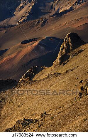 Aerial of dormant volcano in Haleakala National Park, Maui, Hawaii. View Large Photo Image Picture - Aerial of dormant volcano in Haleakala National Park, Maui, Hawaii.. Fotosearch